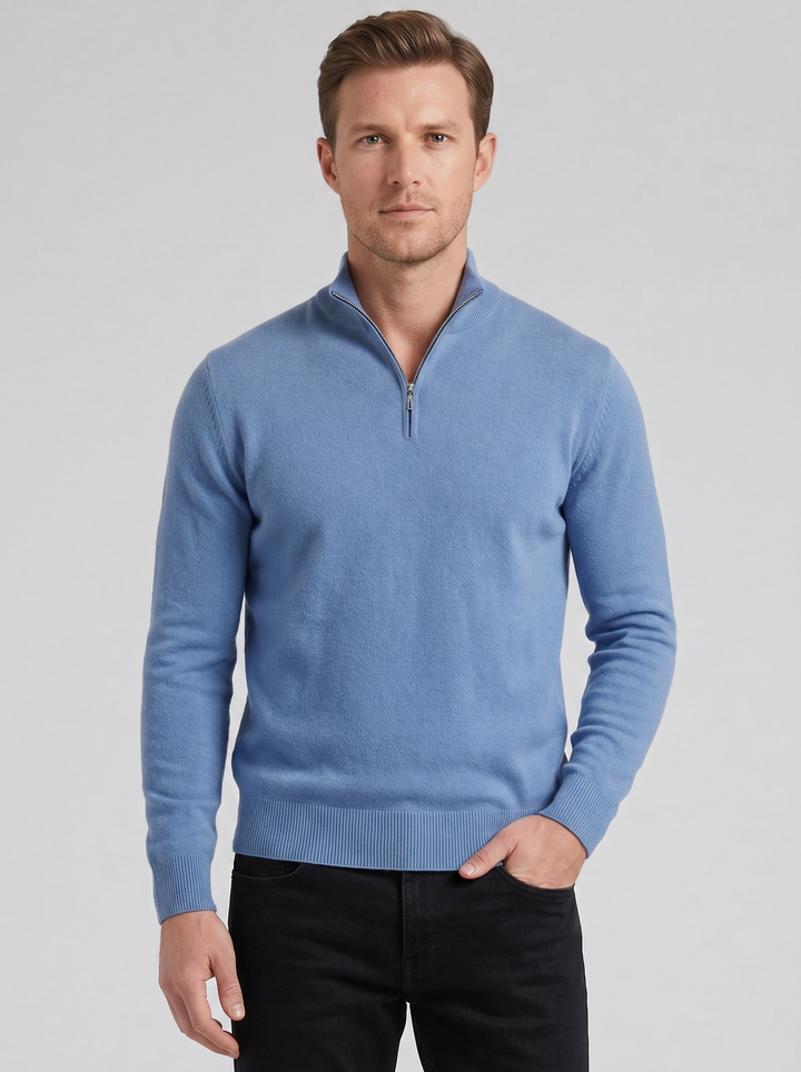 Men's Quarter-Zip Jumper – Cashmere-Blend