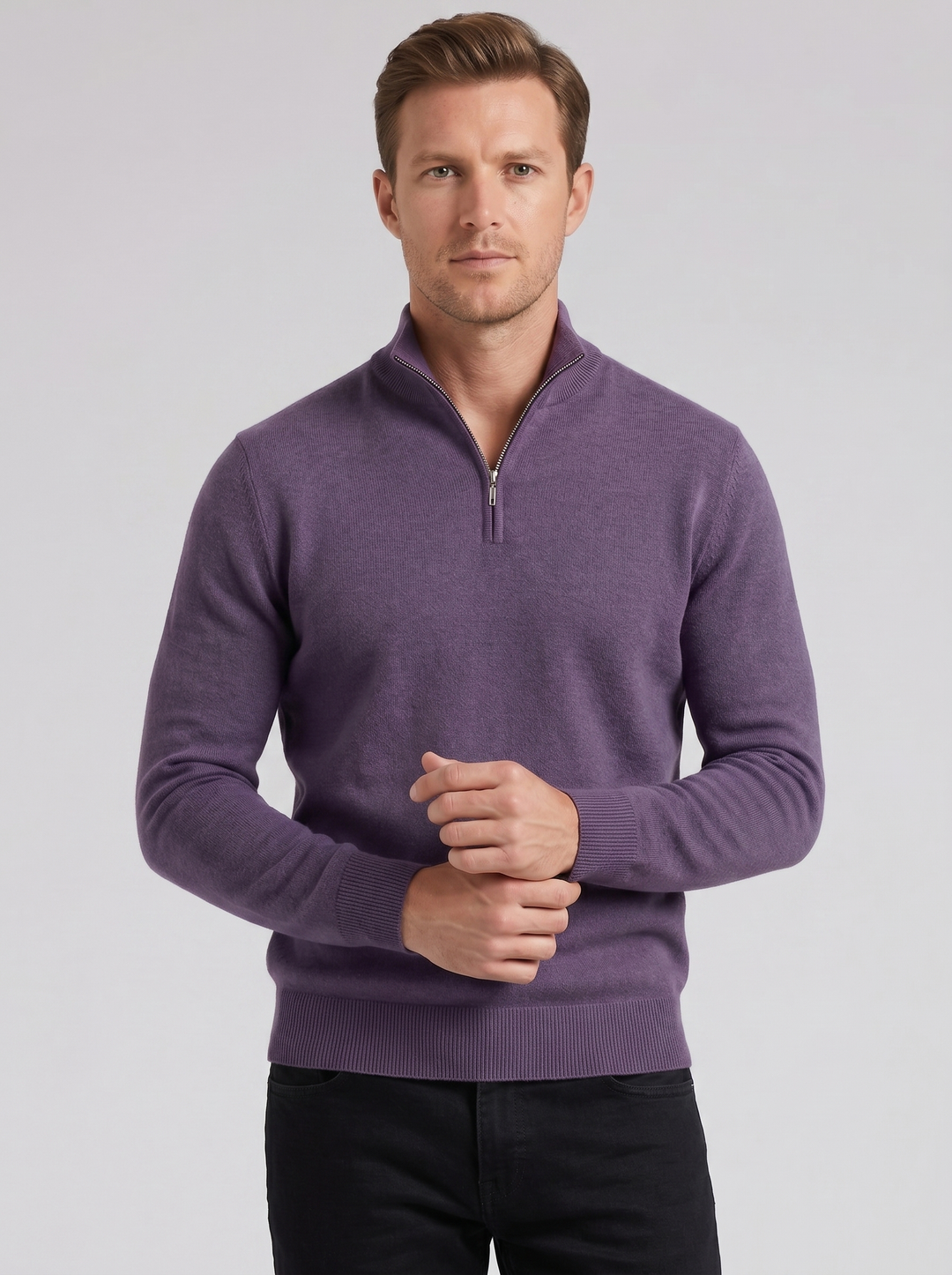 Men's Quarter-Zip Jumper – Cashmere-Blend