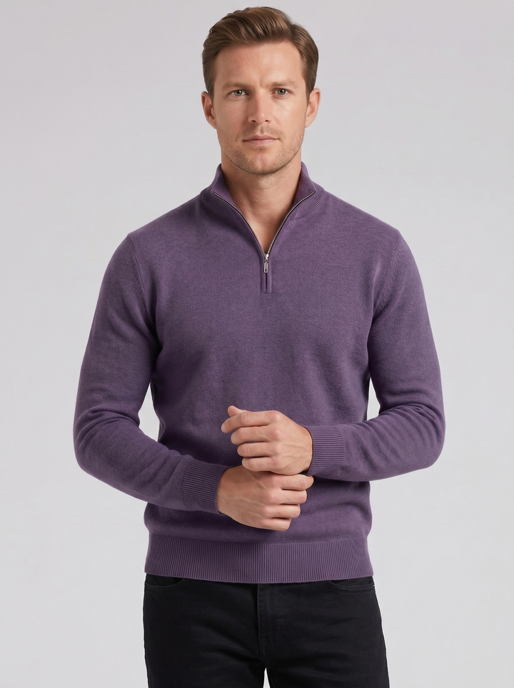 Men's Quarter-Zip Jumper – Cashmere-Blend