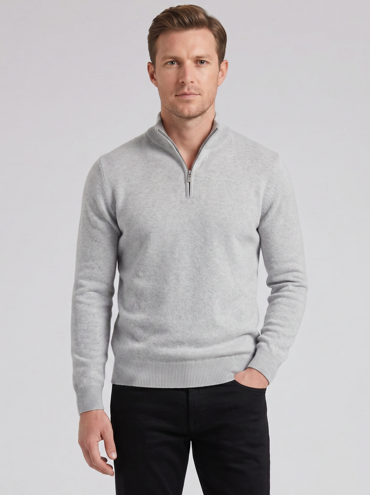 Men's Quarter-Zip Jumper – Cashmere-Blend