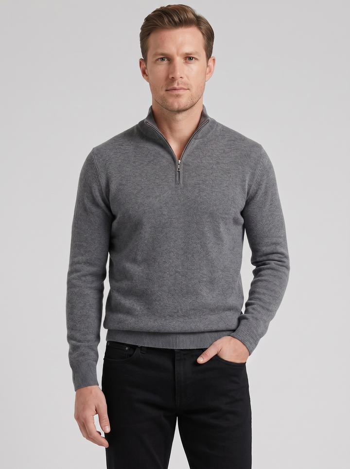 Men's Quarter-Zip Jumper – Cashmere-Blend