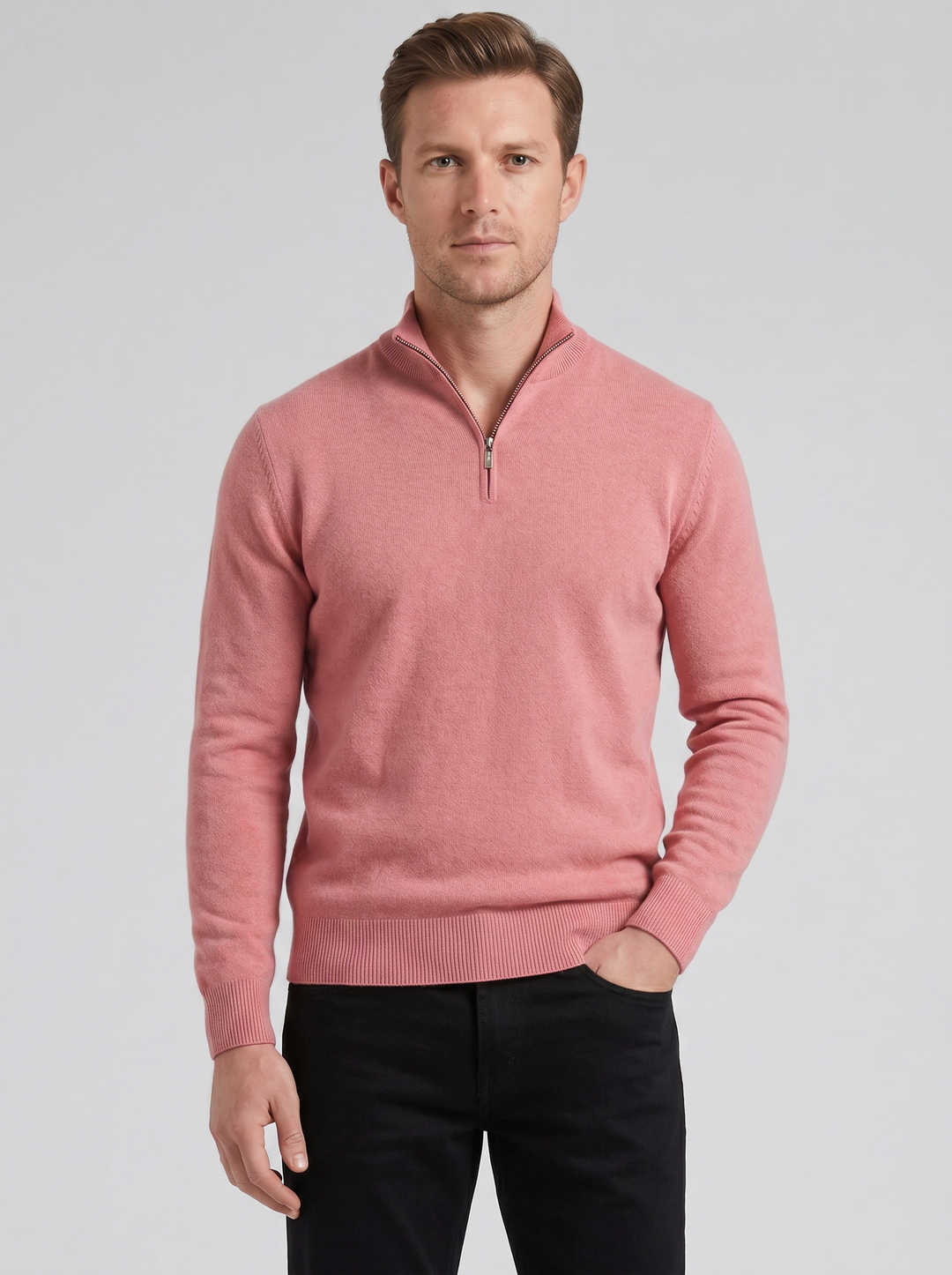 Men's Quarter-Zip Jumper – Cashmere-Blend