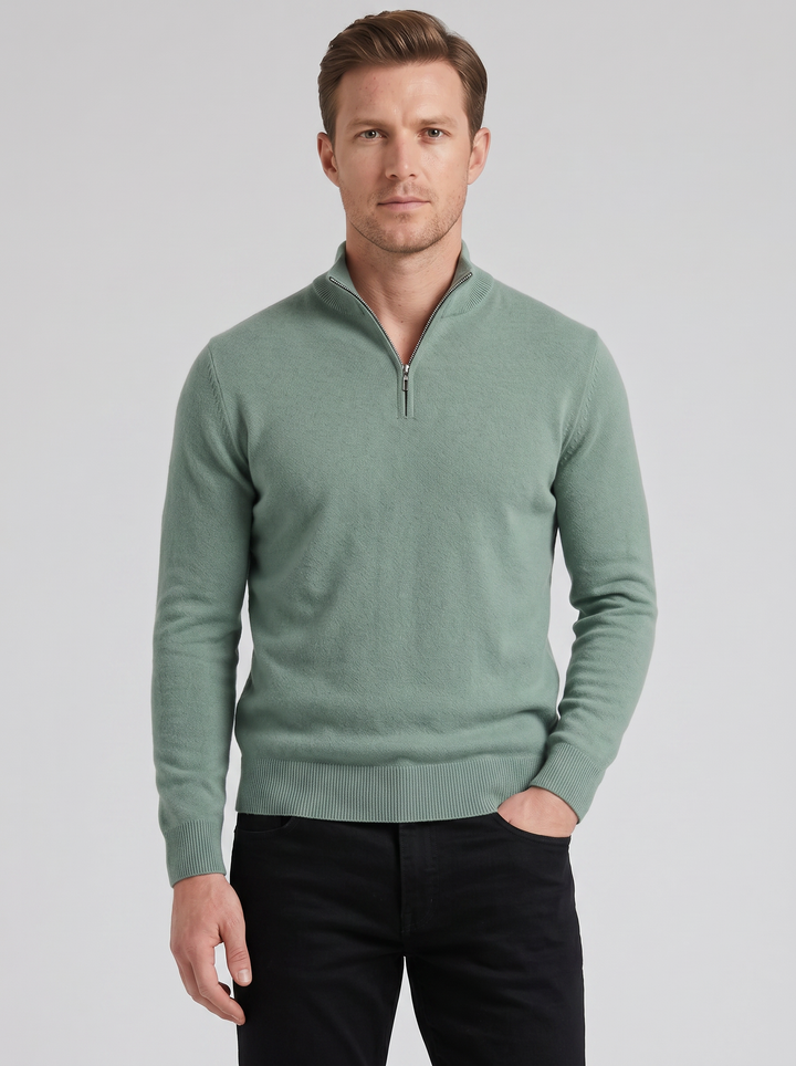 Men's Quarter-Zip Jumper – Cashmere-Blend