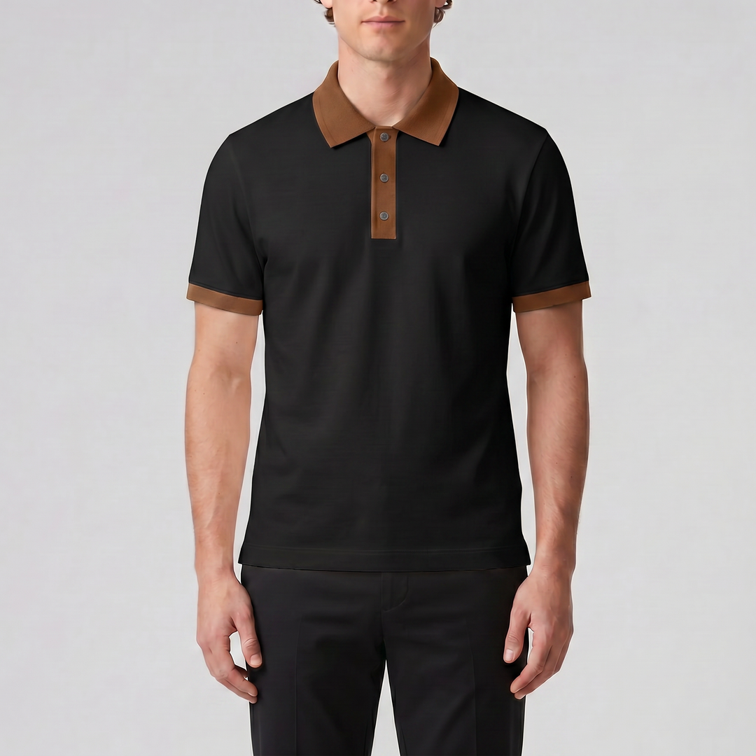 Men’s Contrast-Trim Polo Shirt | Celestiella