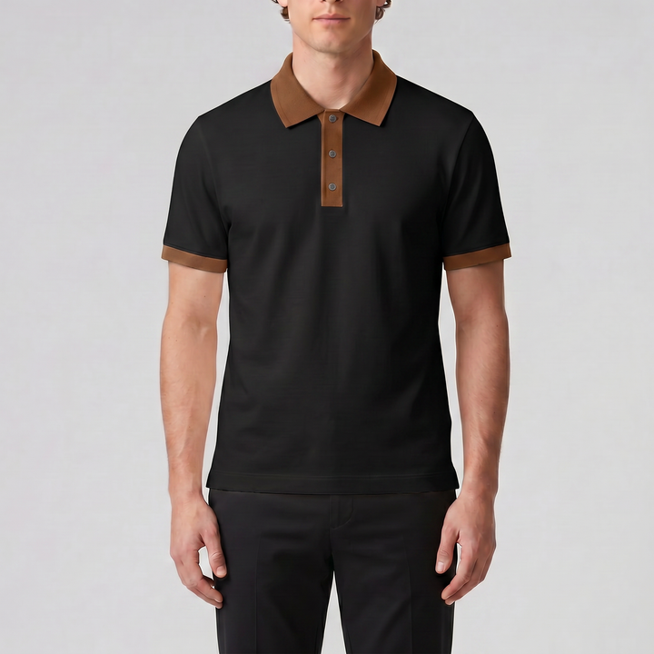 Men’s Contrast-Trim Polo Shirt | Celestiella