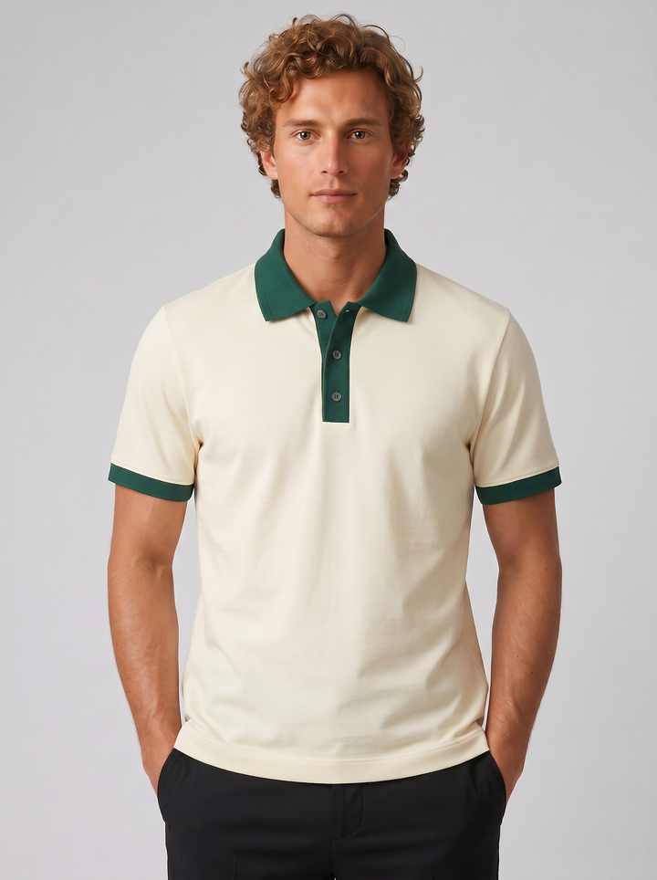 Men's Polo Shirt – Contrast-Trim Pique