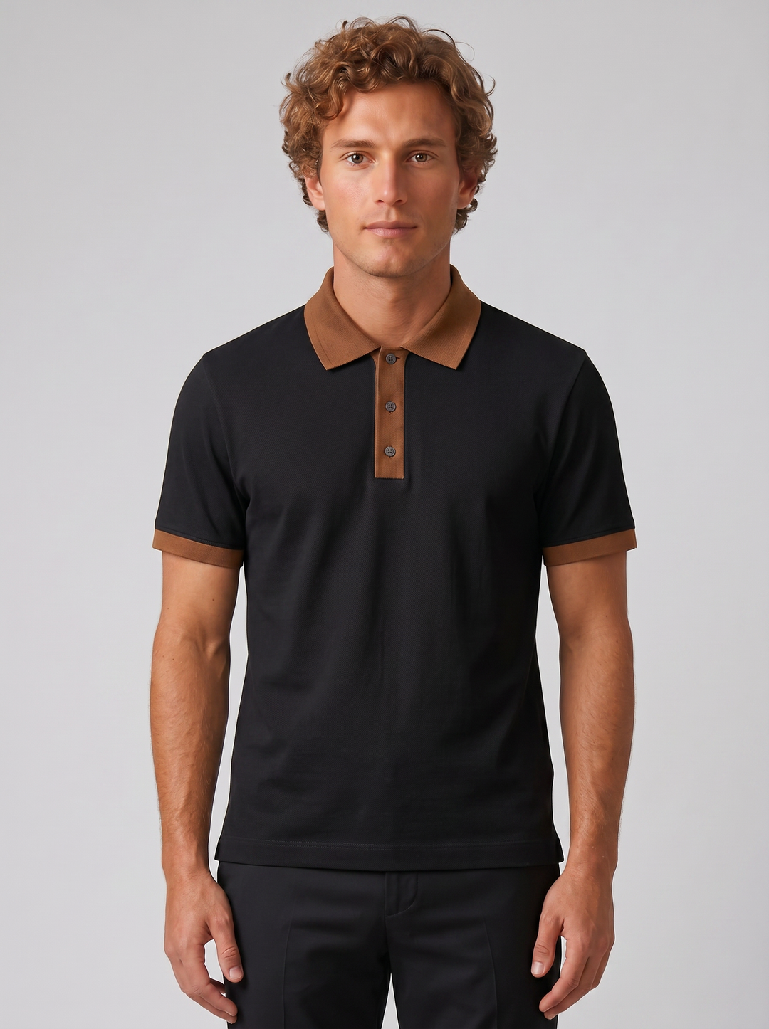 Men's Polo Shirt – Contrast-Trim Pique