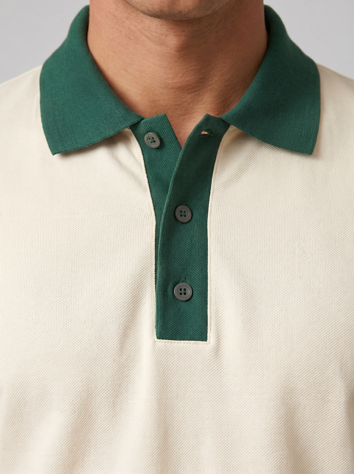 Men's Polo Shirt – Contrast-Trim Pique