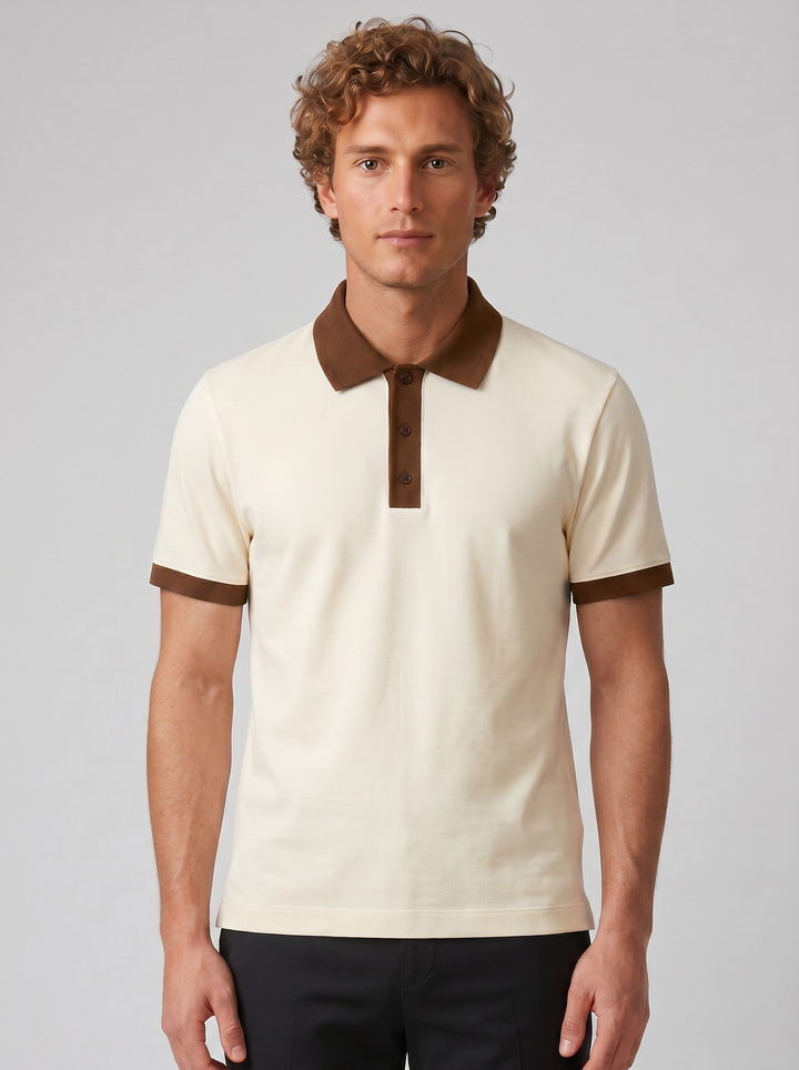 Men's Polo Shirt – Contrast-Trim Pique