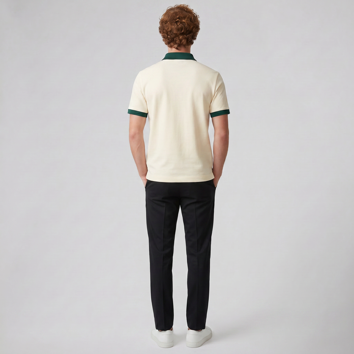 Men’s Contrast-Trim Polo Shirt | Celestiella