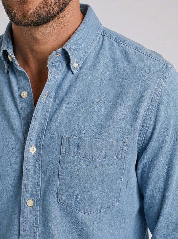 Men's Cotton Button-Down Shirt – Relaxed Everyday Fit