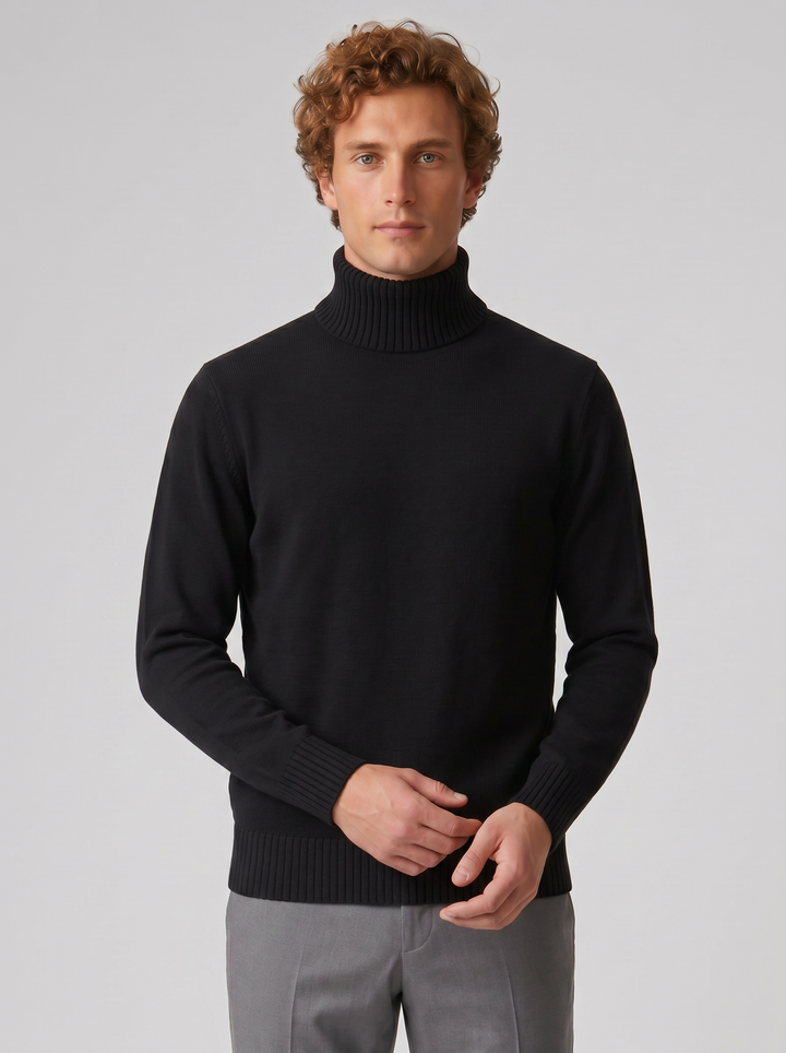 Men's Jumper – Cotton Knit Turtleneck