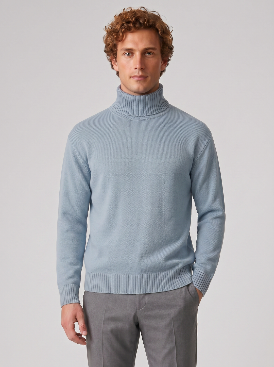 Men's Jumper – Cotton Knit Turtleneck