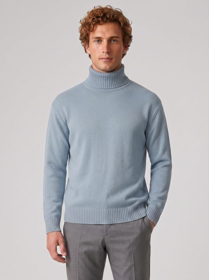Men's Jumper – Cotton Knit Turtleneck