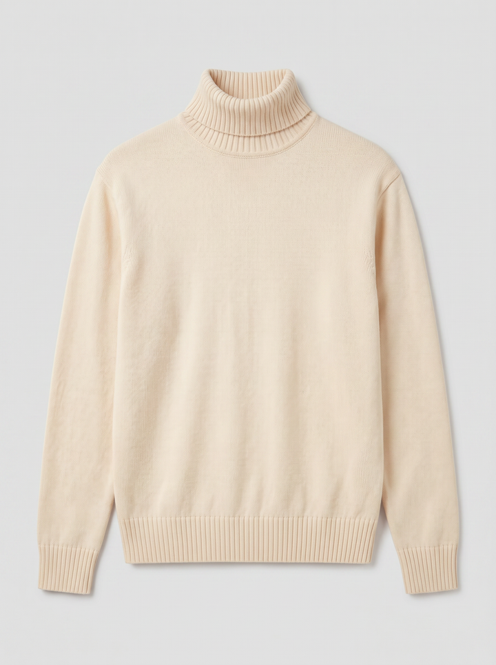 Men's Jumper – Cotton Knit Turtleneck