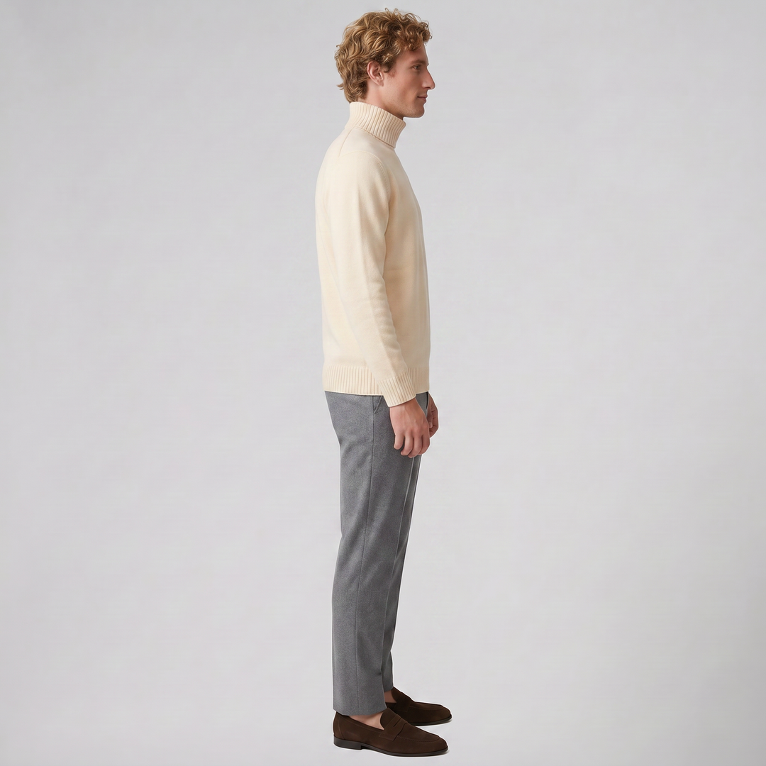 Men’s Cotton Knit Turtleneck Sweater | Celestiella