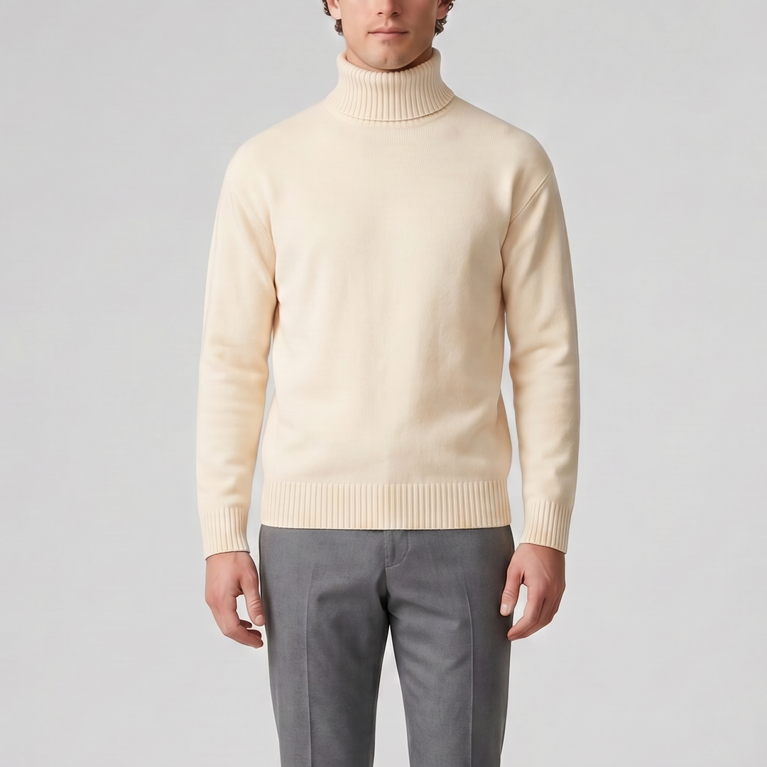 Men’s Cotton Knit Turtleneck Sweater | Celestiella