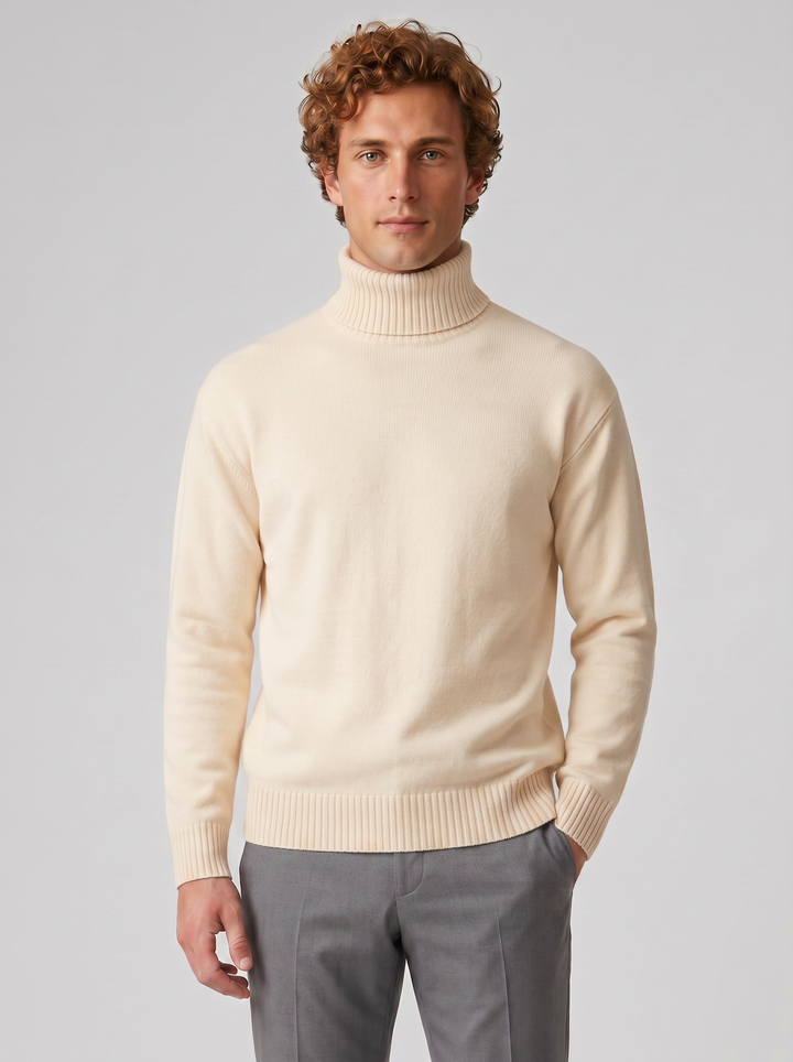 Men's Jumper – Cotton Knit Turtleneck