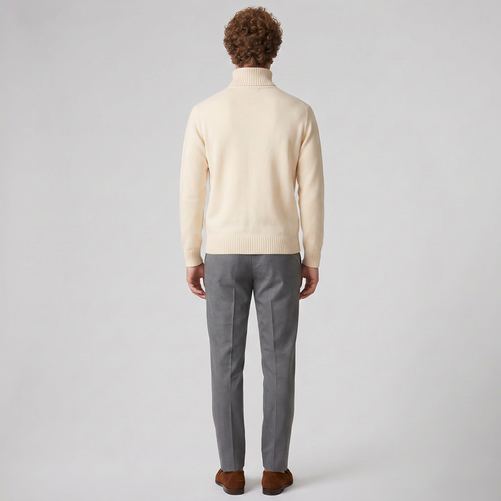 Men’s Cotton Knit Turtleneck Sweater | Celestiella