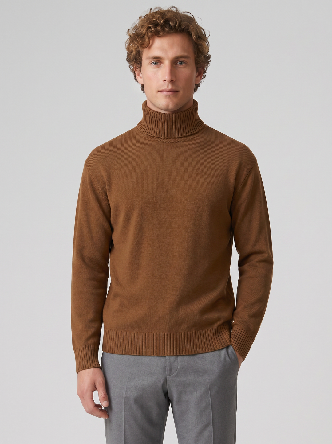 Men's Jumper – Cotton Knit Turtleneck