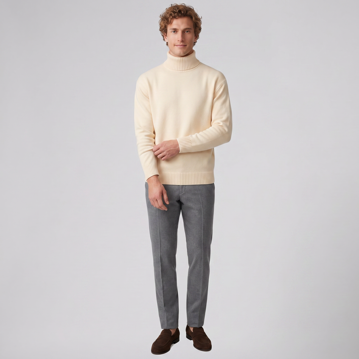 Men’s Cotton Knit Turtleneck Sweater | Celestiella