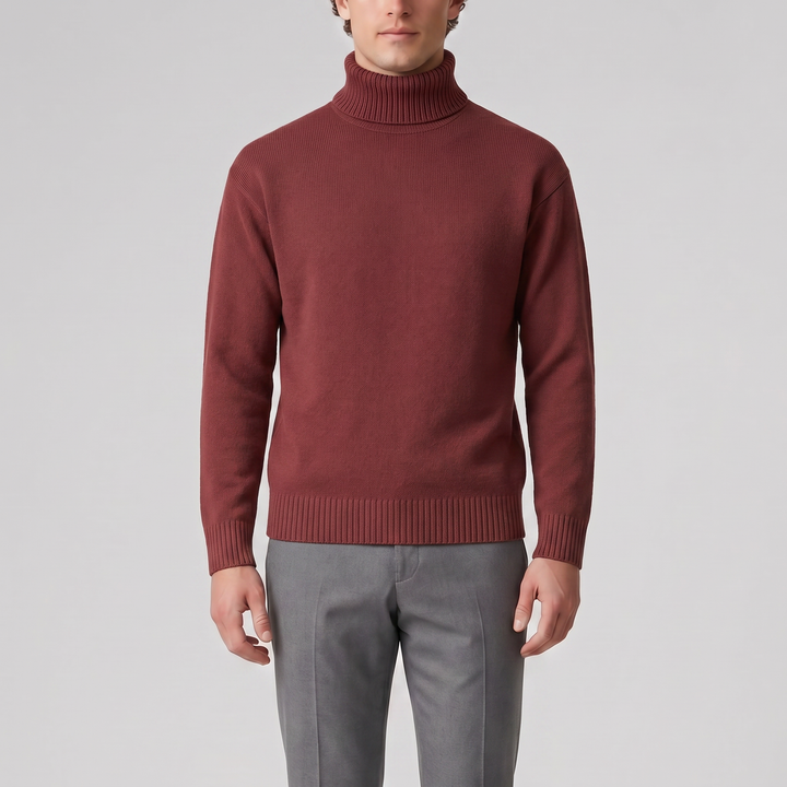 Men’s Cotton Knit Turtleneck Sweater | Celestiella