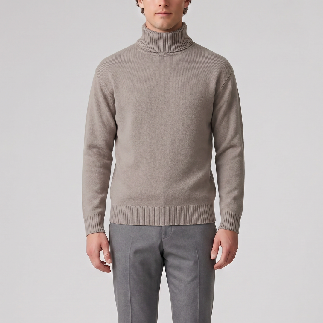 Men’s Cotton Knit Turtleneck Sweater | Celestiella