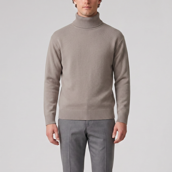 Men’s Cotton Knit Turtleneck Sweater | Celestiella