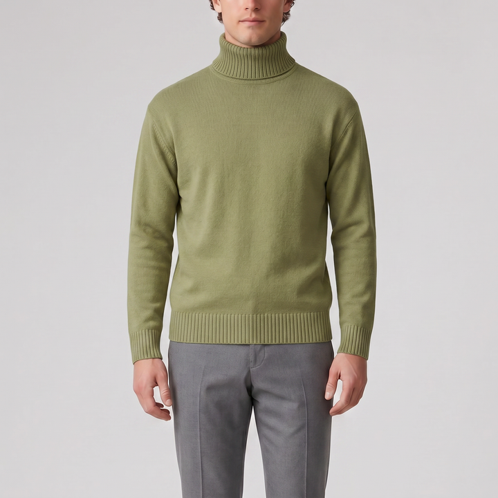 Men’s Cotton Knit Turtleneck Sweater | Celestiella