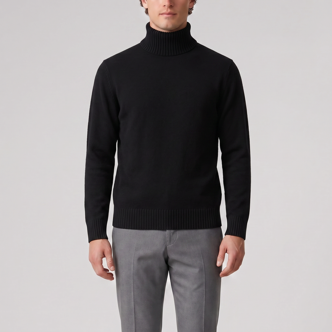 Men’s Cotton Knit Turtleneck Sweater | Celestiella