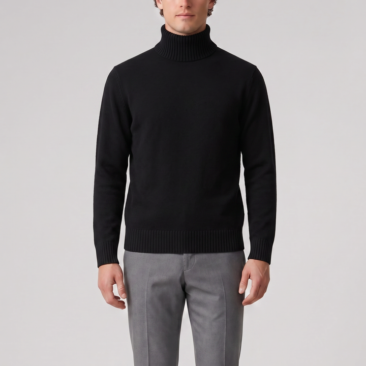 Men’s Cotton Knit Turtleneck Sweater | Celestiella