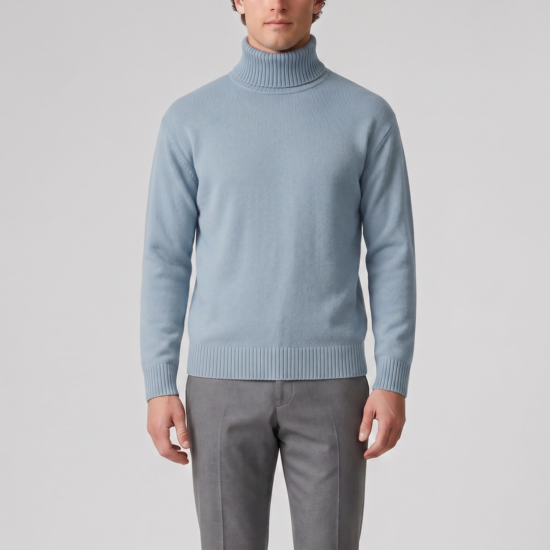 Men’s Cotton Knit Turtleneck Sweater | Celestiella