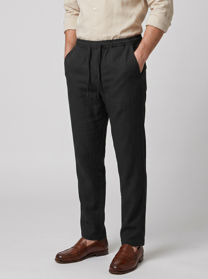 Men's Cotton Linen Straight Leg Trousers – Smart Casual Everyday
