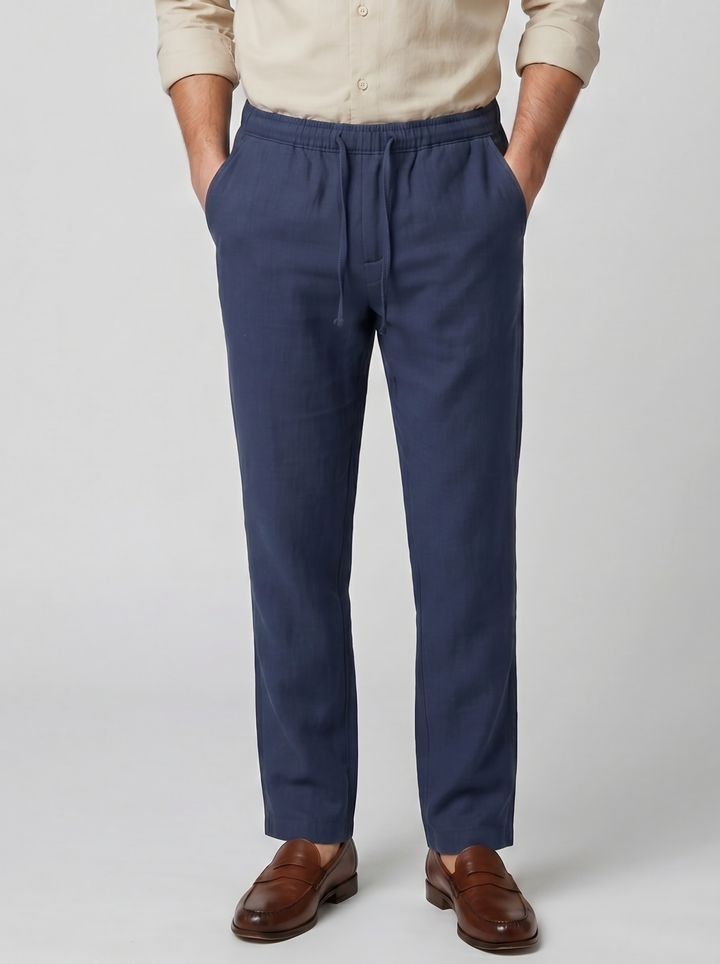 Men's Cotton Linen Straight Leg Trousers – Smart Casual Everyday