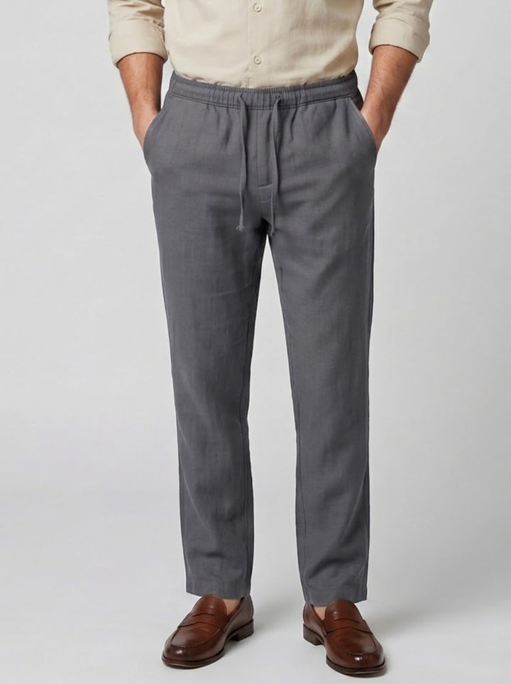 Men's Cotton Linen Straight Leg Trousers – Smart Casual Everyday