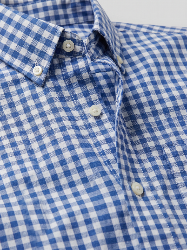 Men's Gingham Check Oxford Shirt – Classic Summer Smart Style