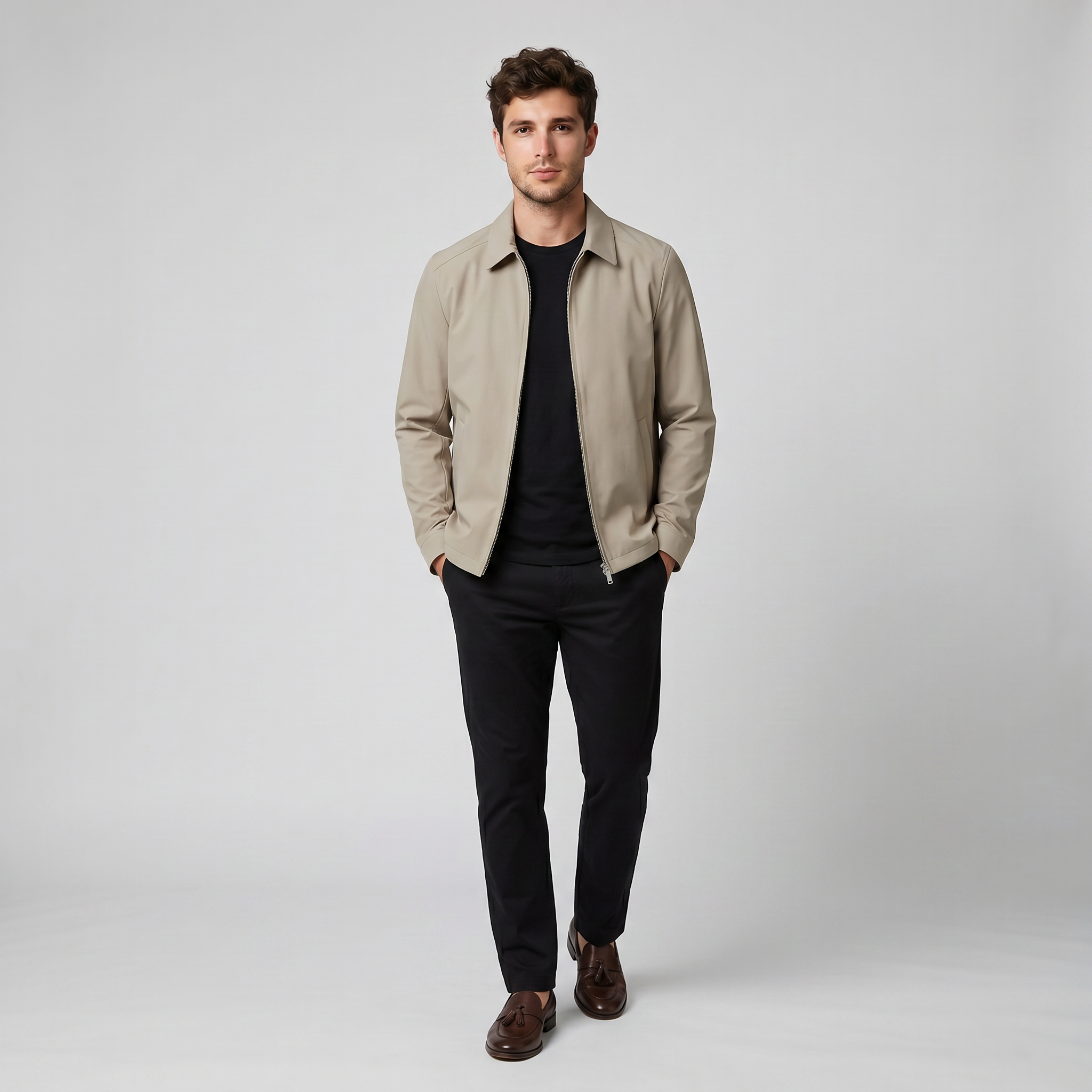 Men’s Herringbone  Casual Lapel Blazer | Celestiella
