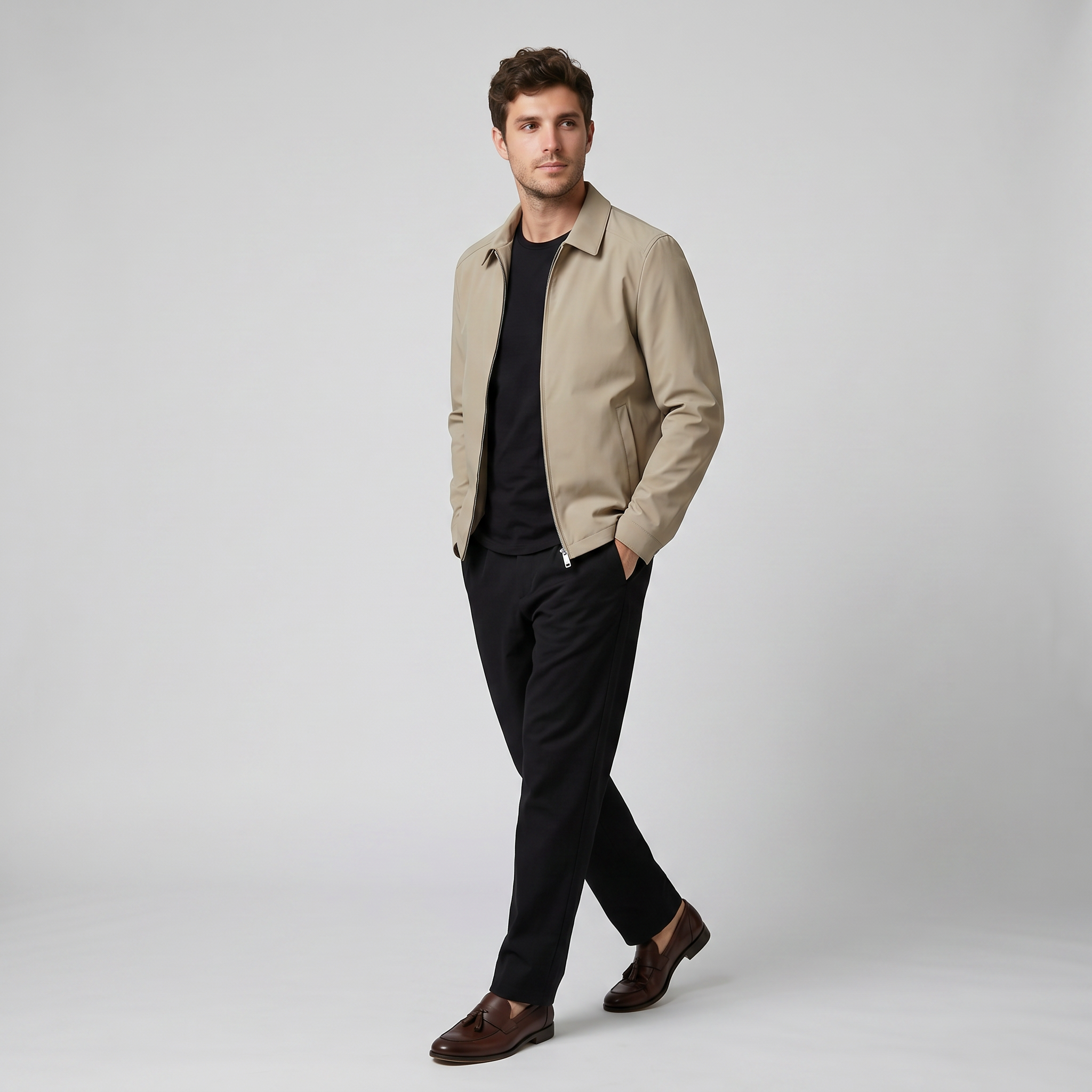 Men’s Herringbone  Casual Lapel Blazer | Celestiella