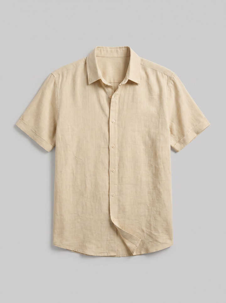 Men's Linen-Blend Sage Shirt – Cool Relaxed Summer Fit