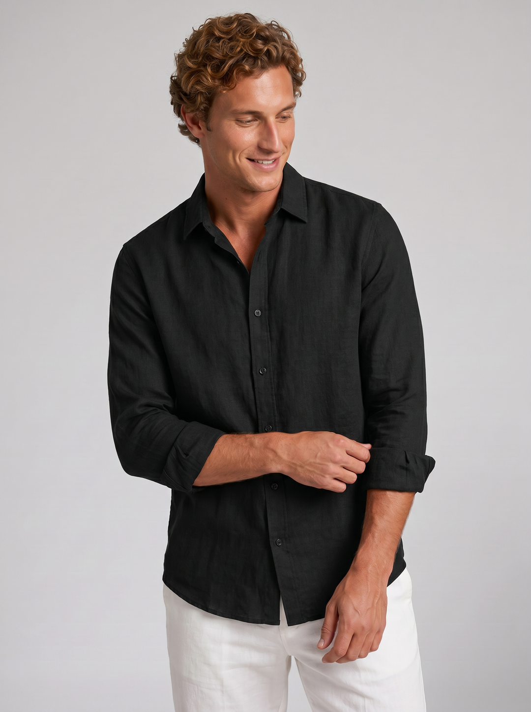 Men's Linen-Blend Sage Shirt – Cool Relaxed Summer Fit