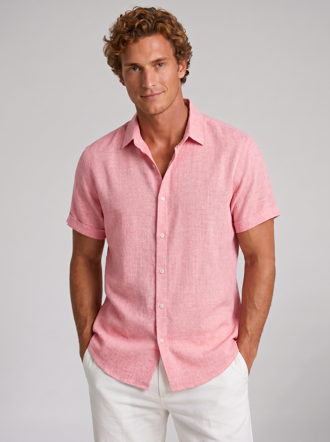 Men's Linen-Blend Sage Shirt – Cool Relaxed Summer Fit
