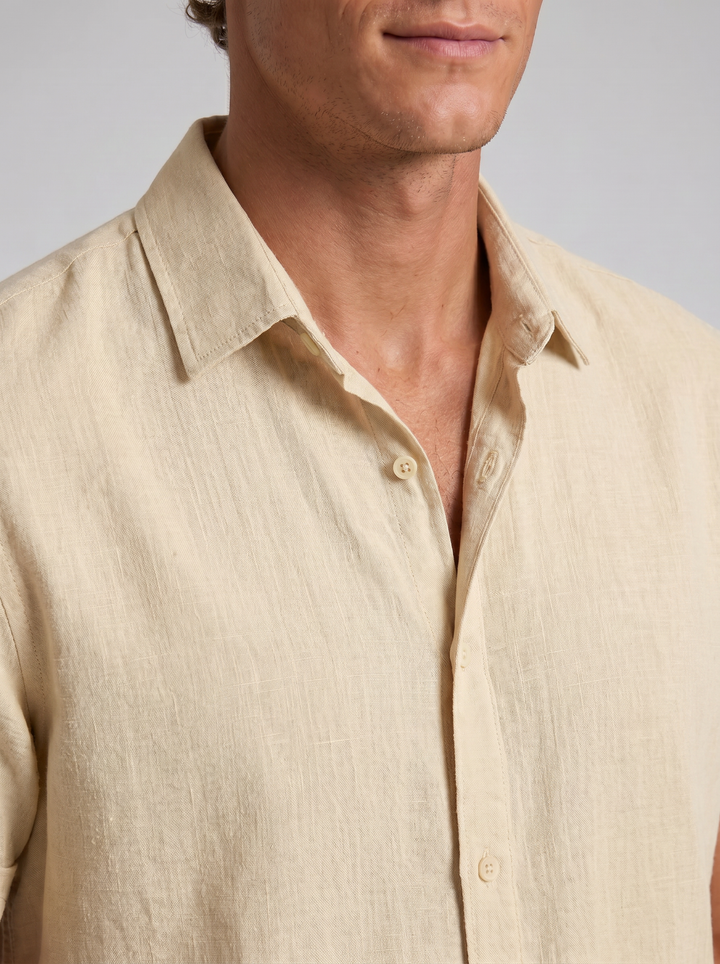 Men's Linen-Blend Sage Shirt – Cool Relaxed Summer Fit