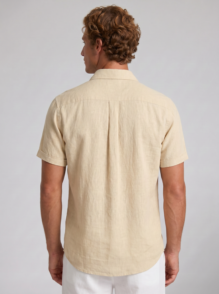 Men's Linen-Blend Sage Shirt – Cool Relaxed Summer Fit