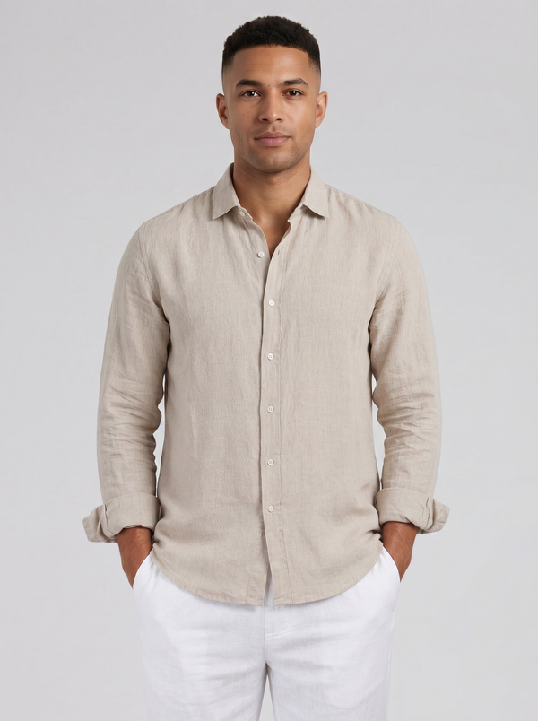 Men's Linen Shirt, Button-Down