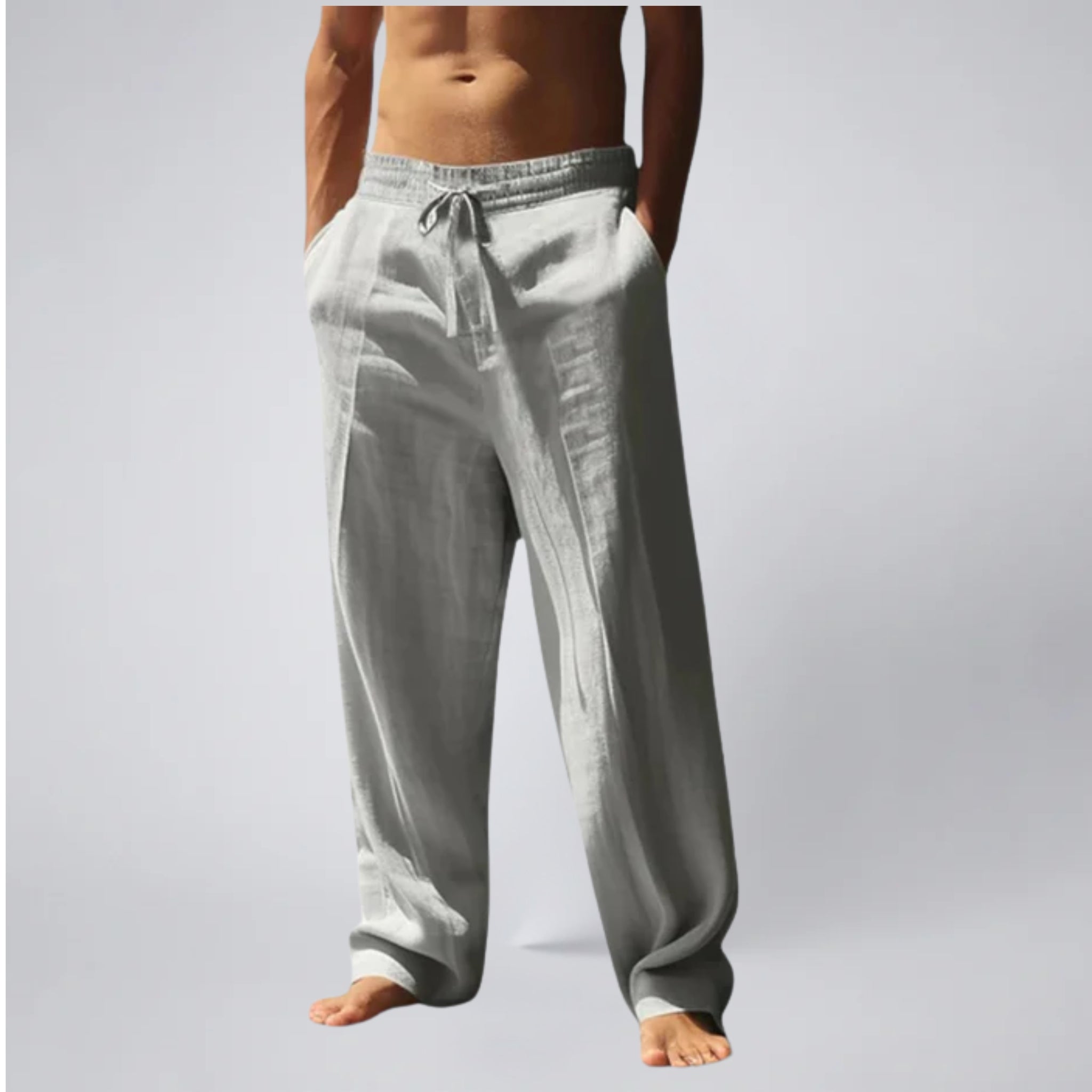 Men’s Linen Drawstring Trousers | Celestiella