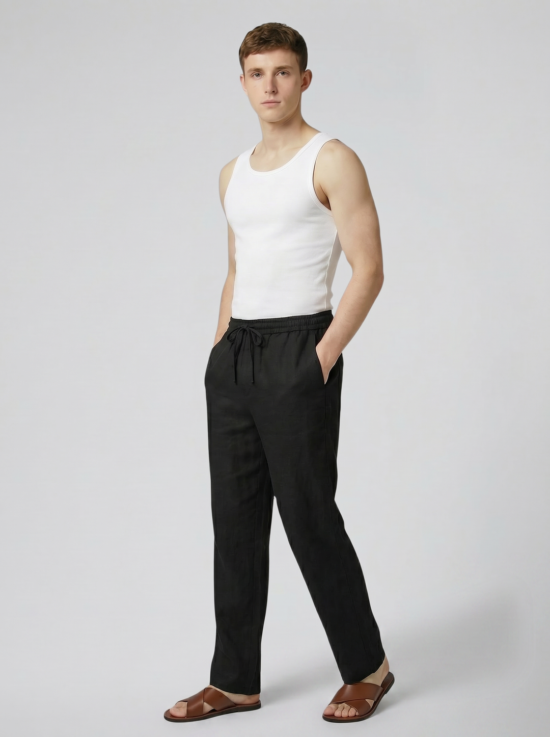 Men's Linen Drawstring Trousers – Relaxed Lightweight Fit