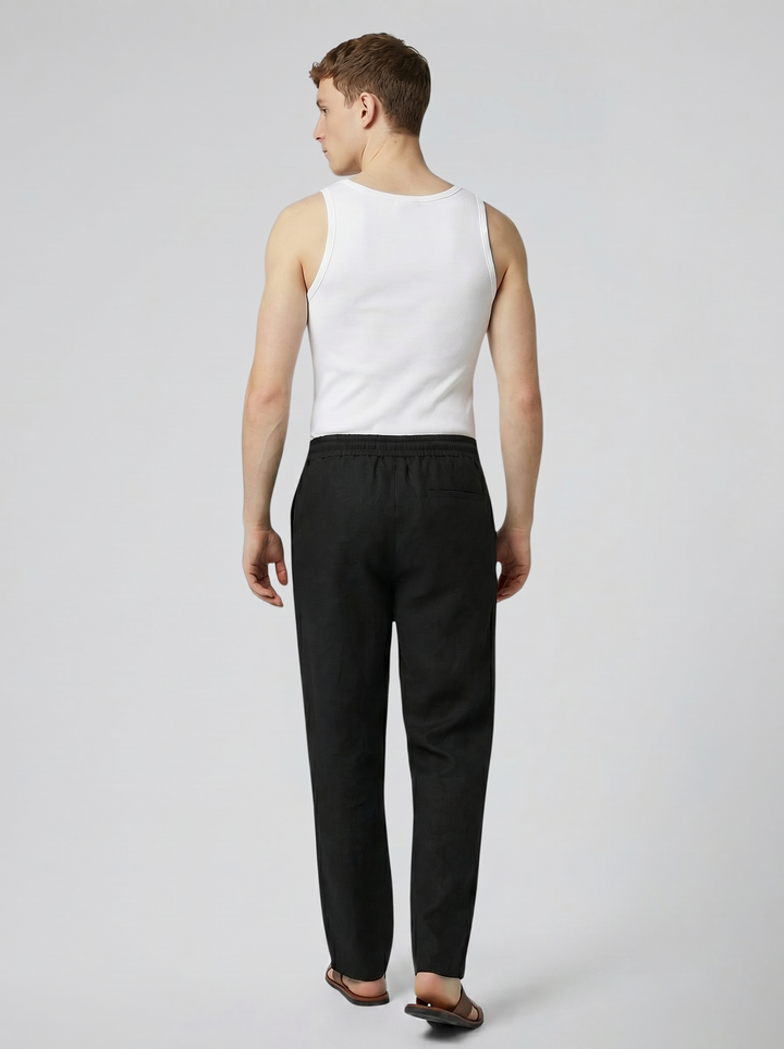 Men's Linen Drawstring Trousers – Relaxed Lightweight Fit
