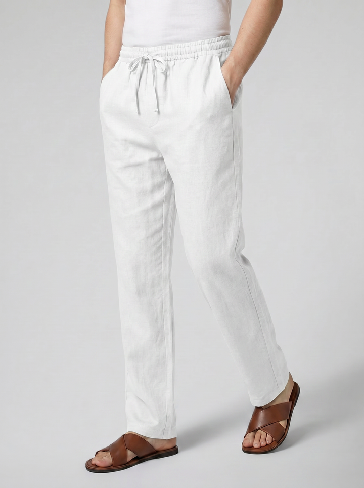 Men's Linen Drawstring Trousers – Relaxed Lightweight Fit