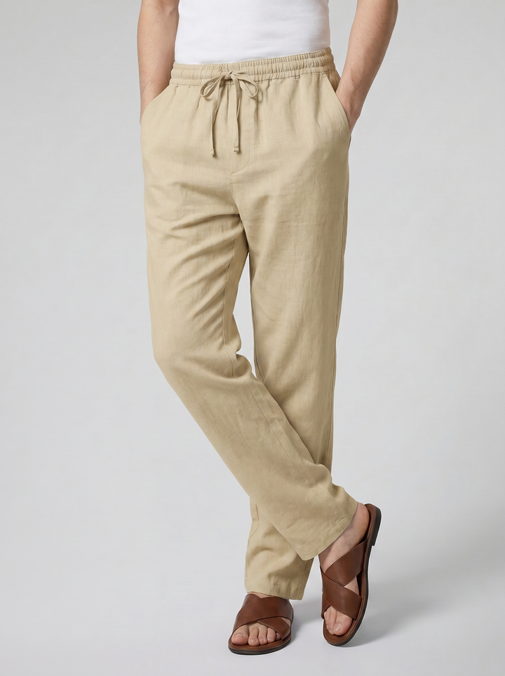 Men's Linen Drawstring Trousers – Relaxed Lightweight Fit