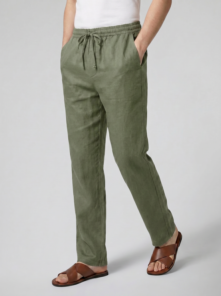 Men's Linen Drawstring Trousers – Relaxed Lightweight Fit